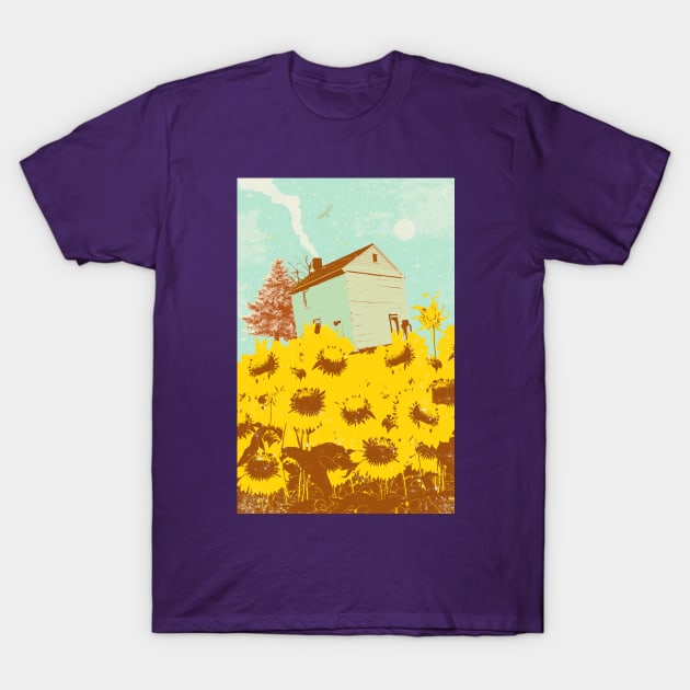 SUNFLOWER CABIN T-Shirt by Showdeer